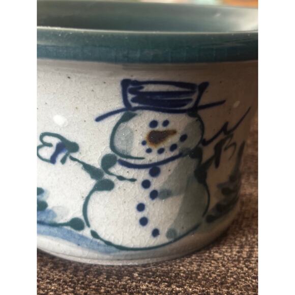 Great Bay Pottery Bowl 2007 One Handle Snowman Image Country Farmhouse - Picture 8 of 8